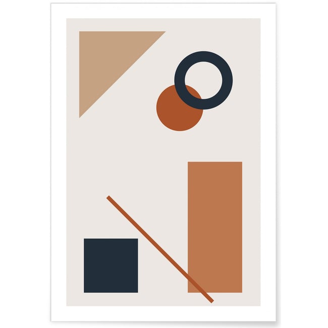 Affiche Abstract Figures 2 Couleur blanc <span itemprop=