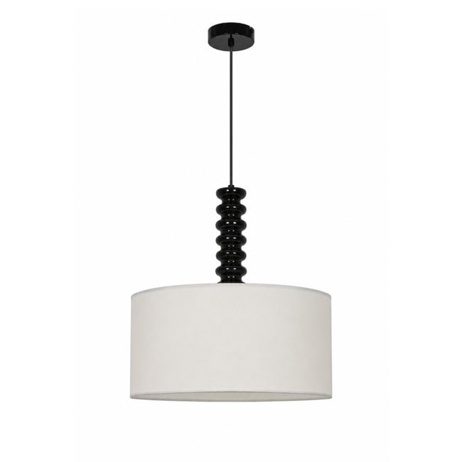 Suspension en tissu et métal 40 cm - RAVEL Couleur blanc <span itemprop=