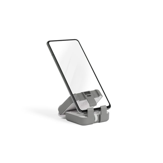 Batterie de secours support téléphone gris <span itemprop=