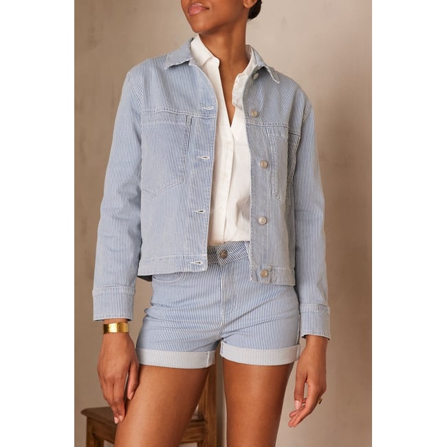 Veste CARLA en jean bleu <span itemprop=