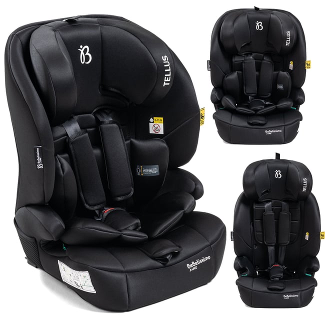 Siège auto bébé I-size  - 76 -150cm - Tellus - de 9 à 36 kg, 15 mois à 12 ans -gris - BEBELISSIMO J'AIME