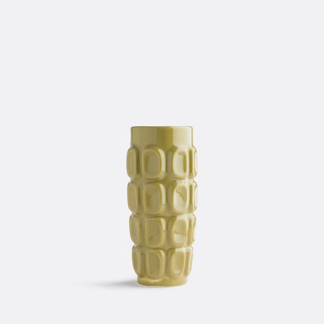 Vase en céramique H21,5 cm, Shiva Couleur olive <span itemprop=