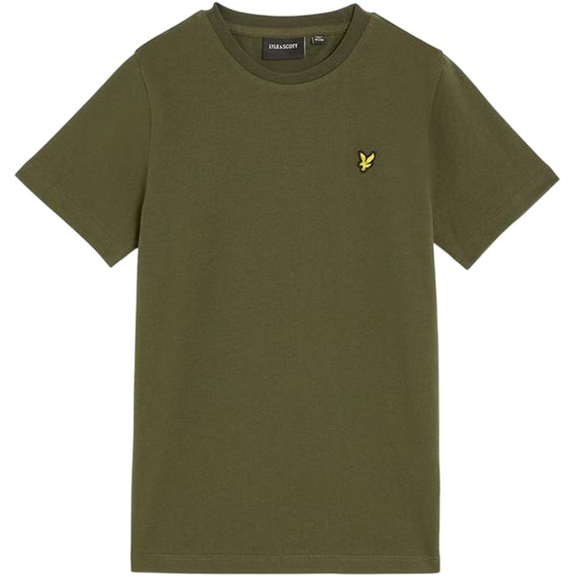 T-shirt manches courtes motif/style logo brodé vert kaki <span itemprop=