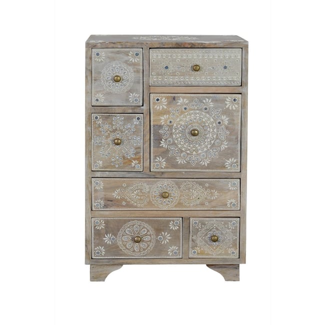Chiffonnier 7 tiroirs Couleur gris <span itemprop=