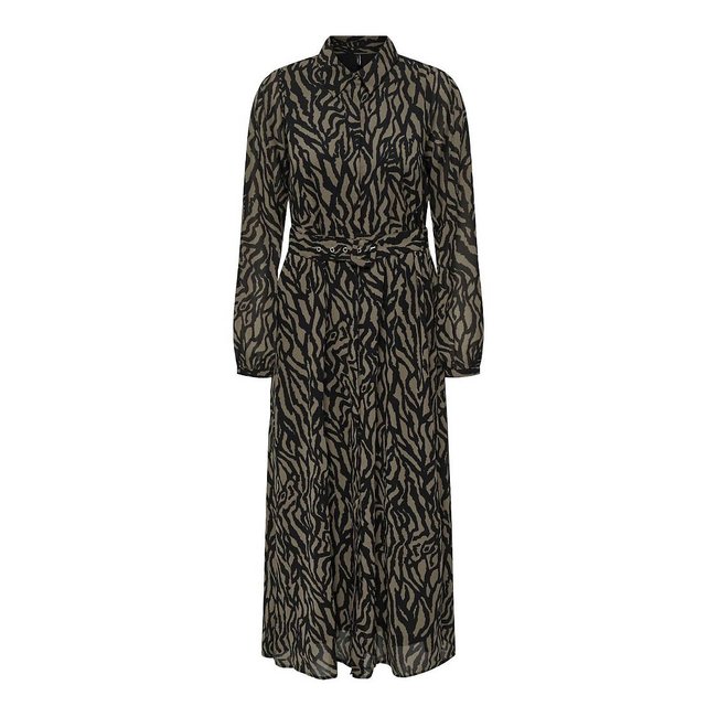 Maxikleid mit Blumenmuster schwarz/beige <span itemprop=