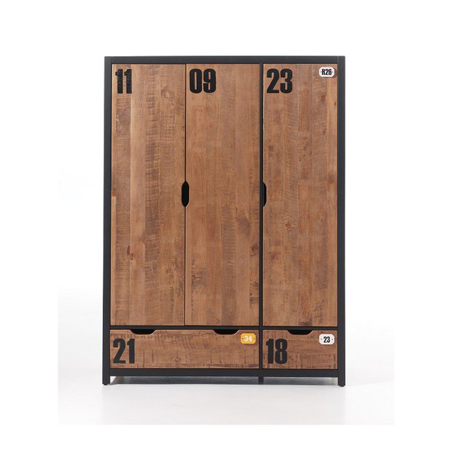 Armoire 3 portes Couleur bois naturel <span itemprop=