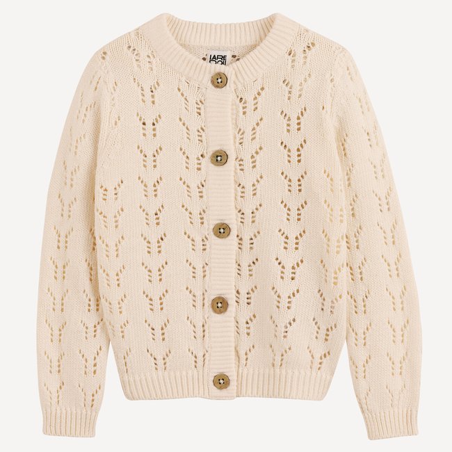 Gilet boutonné en fine maille ajourée - LA REDOUTE COLLECTIONS