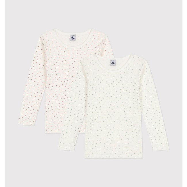 Lote de 2 camisolas estampadas, em algodão branco estampado <span itemprop=