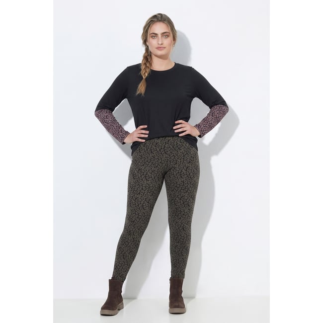 Legging imprimé taupe foncé <span itemprop=