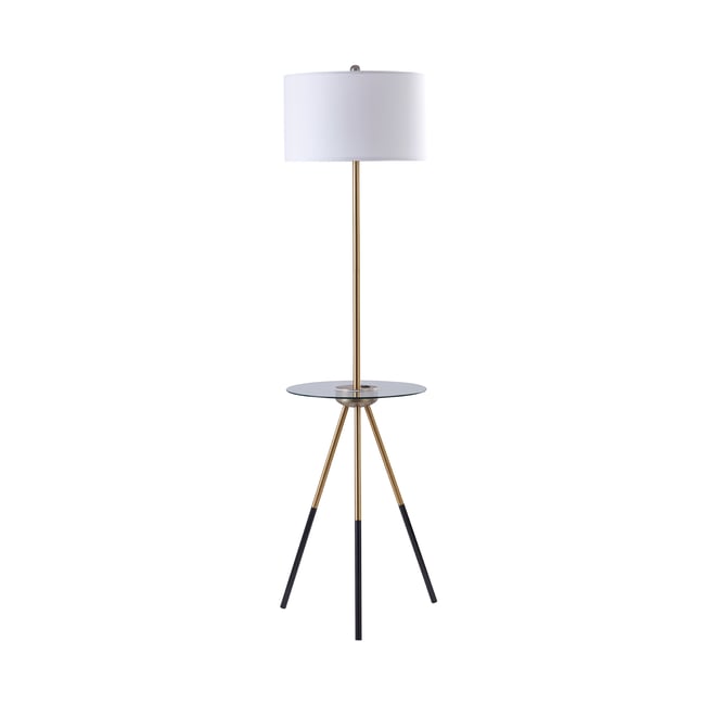 Lampadaire Intérieur Trépied Métal MYRA Couleur blanc <span itemprop=
