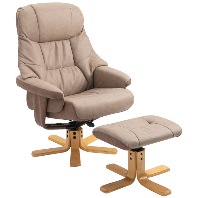 Fauteuil inclinable avec repose-pieds Couleur marron <span itemprop=