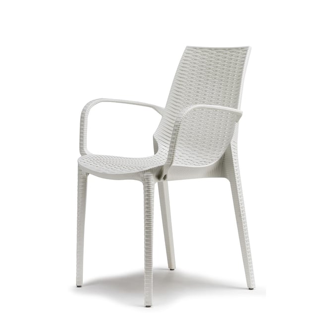 Chaise de jardin empilable, LUCREZIA blanc <span itemprop=