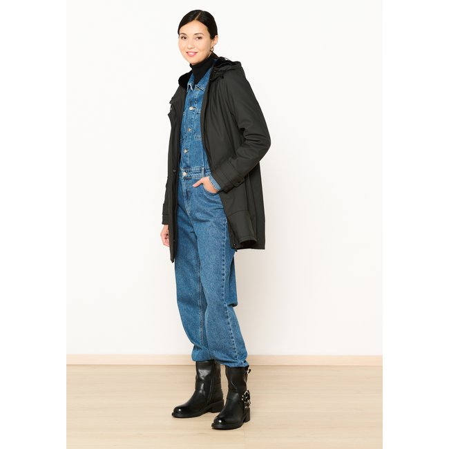 Parka cirée avec doublure noir <span itemprop=