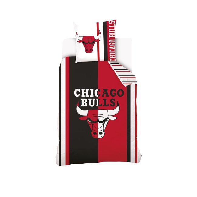 Parure de lit coton, Chicago Bulls NBA rouge <span itemprop=