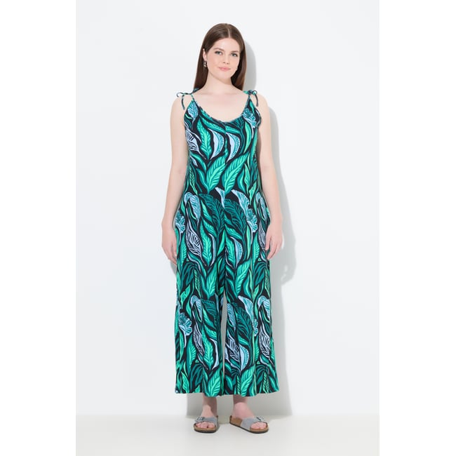 Combinaison en jersey, motif jungle noir <span itemprop=