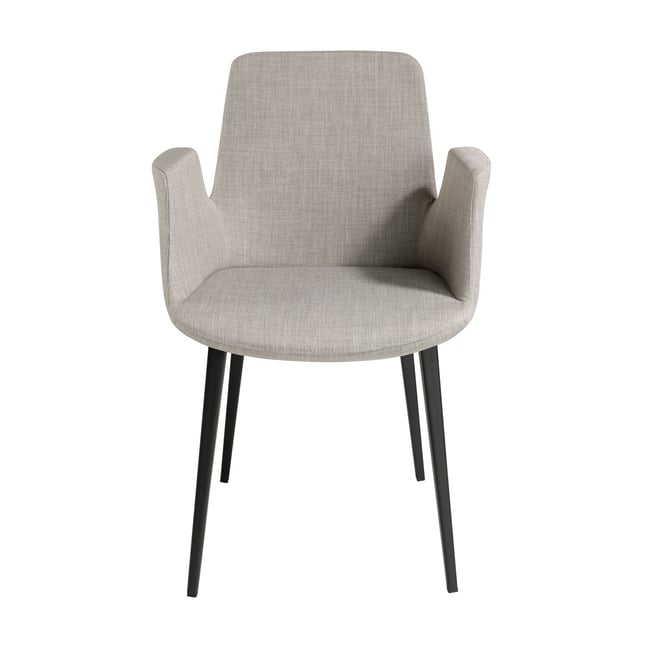 Chaise en tissu gris Couleur grey | black <span itemprop=