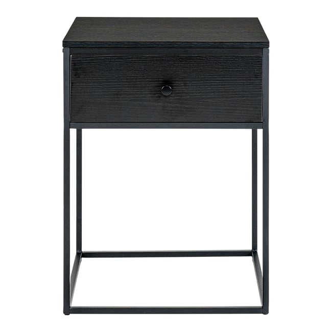 Table de chevet 1 tiroir VARDE Couleur noir <span itemprop=