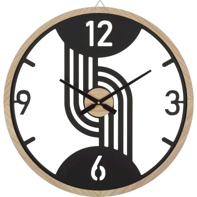 Horloge murale en fer ajourée MODERN Couleur noir et brun <span itemprop=