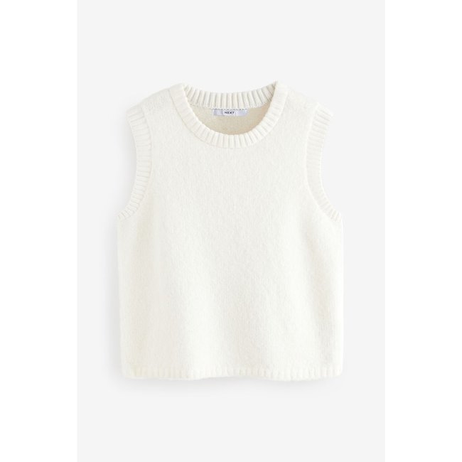 Débardeur doux en maille contenant blanc ecru <span itemprop=
