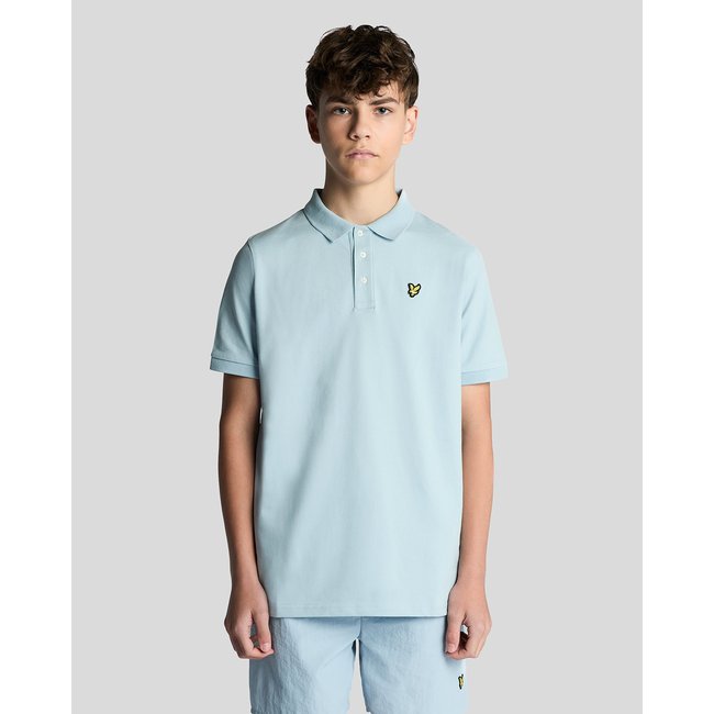 Polo en coton bleu opale <span itemprop=