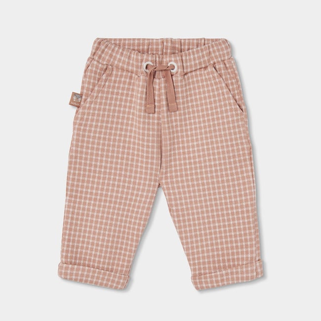 Pantalon maille carreaux bébé garçon pink <span itemprop=