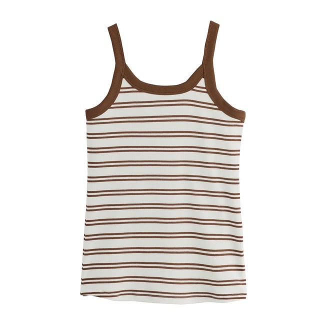 Débardeur à soutien-gorge intégré invisible marron/blanc <span itemprop=