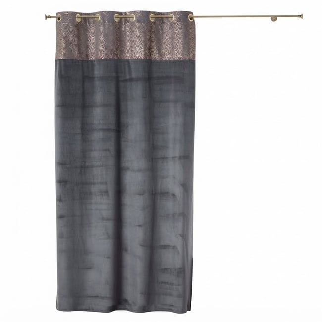 Rideau a oeillets velours Duchesse anthracite <span itemprop=
