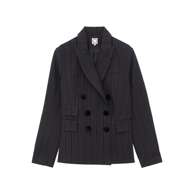 Veste Maurice noire à rayures black <span itemprop=