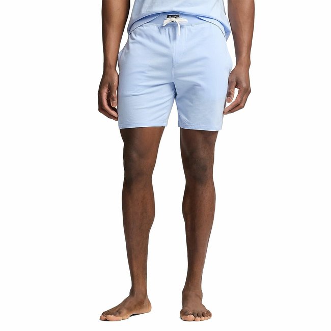 Calções de pijama com cordão azul claro <span itemprop=