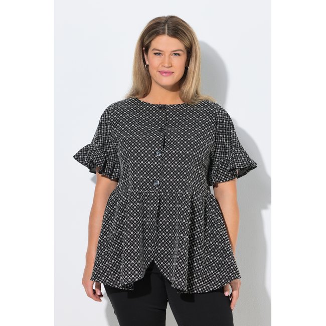 Veste esprit blouse à coupe évasée noir <span itemprop=