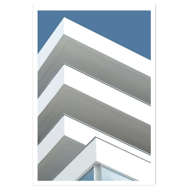 Affiche architecture urbaine balcons sur angle - HEXOA