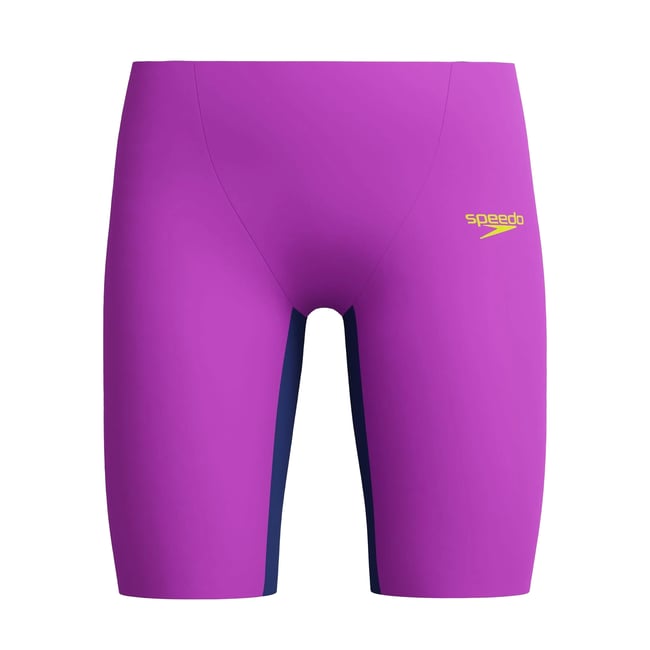 Jammer de natation à taille haute motif/style blocs de couleurs ENDURANCE+ MAX violet / bleu marine <span itemprop=