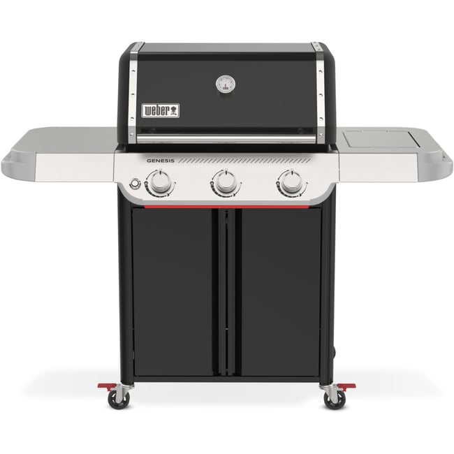 Barbecue gaz Genesis E-315W Plancha, sur chariot, 3 brûleurs, surface de cuisson 68 x 48 cm noir <span itemprop=