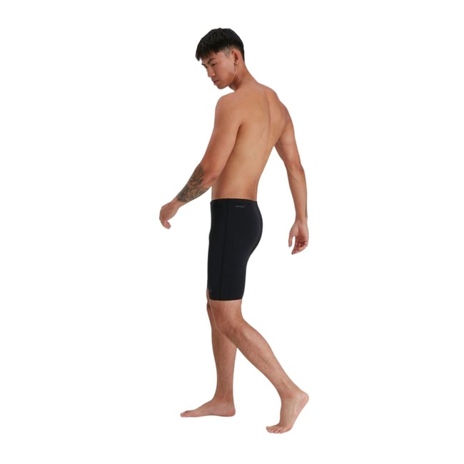 Short de bain uni à taille ajustable ENDURANCE noir <span itemprop=
