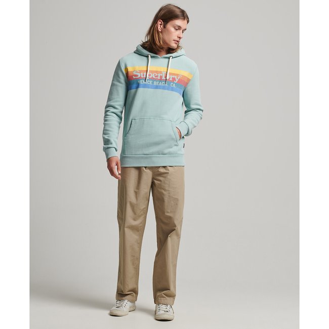Hoodie met logo muntgroen Superdry La Redoute