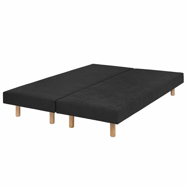 Lot de 2 sommiers tapissiers Bois massif  HABBY Couleur noir <span itemprop=
