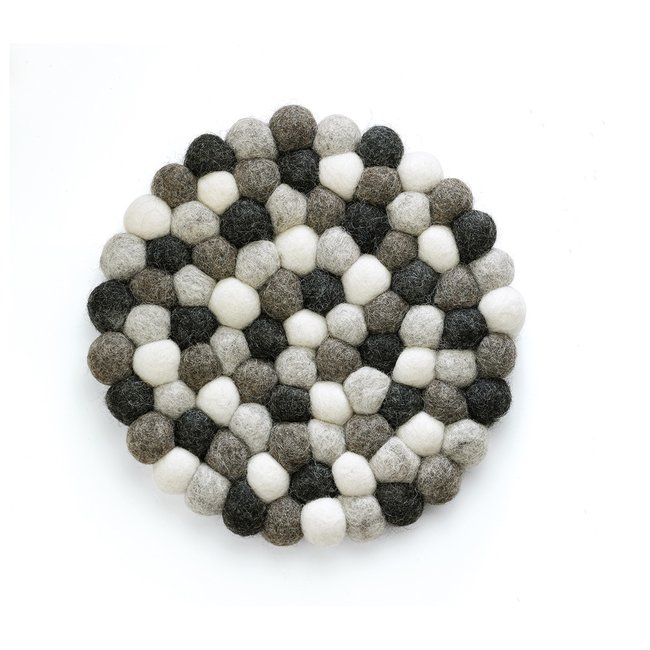 Dessous de plat Lana Grigio rond Couleur noir <span itemprop=