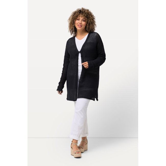 Cardigan oversize en maille ajourée. - ULLA POPKEN