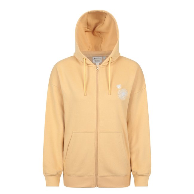Sweat à capuche jaune moutarde <span itemprop=