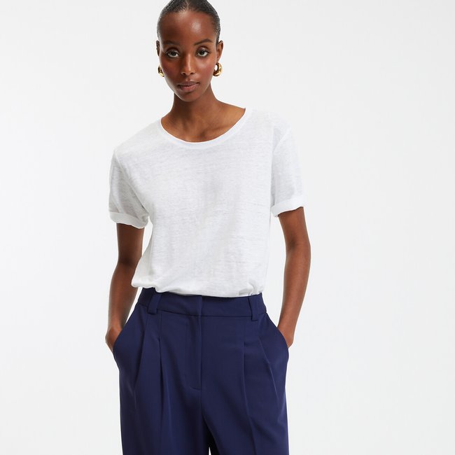 T-Shirt mit rundem Ausschnitt, Leinen - LA REDOUTE COLLECTIONS