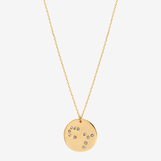 Collier doré lion - galaxie - Lion cristal blanc <span itemprop=