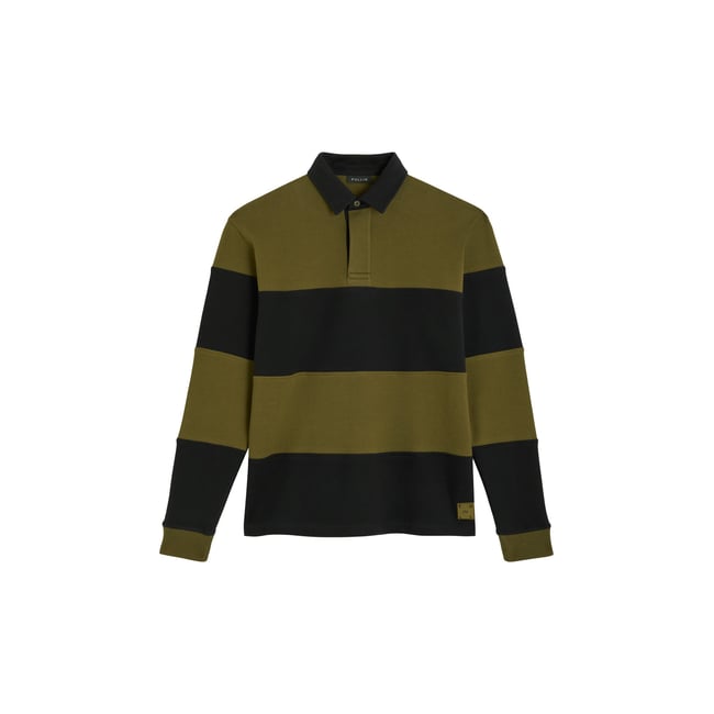 POLO OLIVE marron|bleu royal <span itemprop=