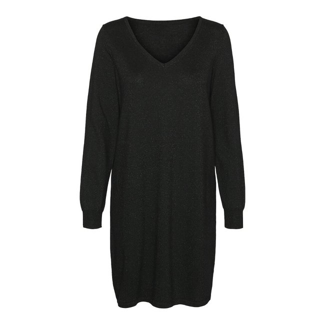 Korte jurk in glanzend tricot <span itemprop=