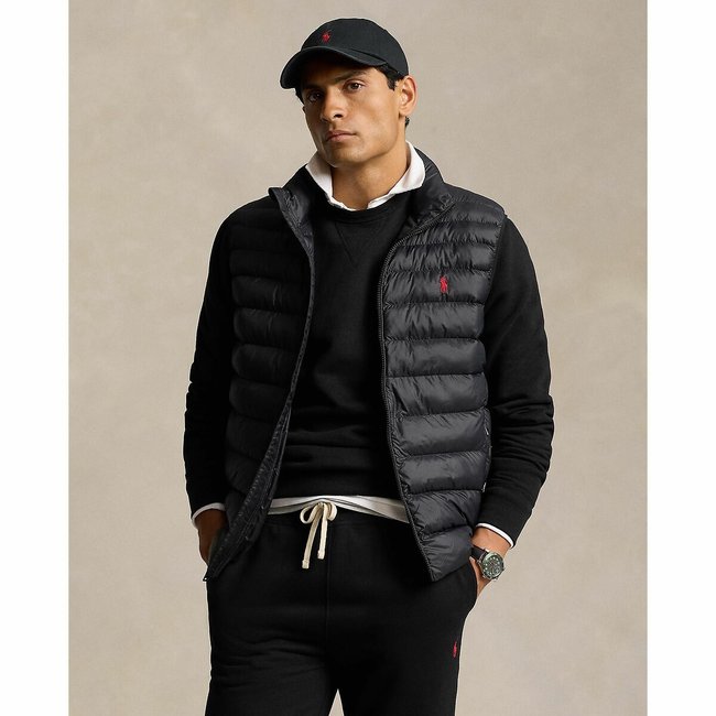Doudoune courte col montant, mi-saison noir <span itemprop=