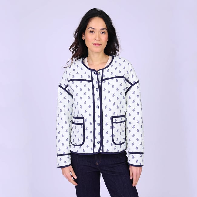 Veste réversible bleu <span itemprop=