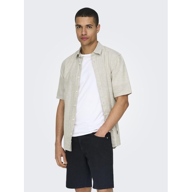Chemisette slim fit coton lin - ONLY & SONS