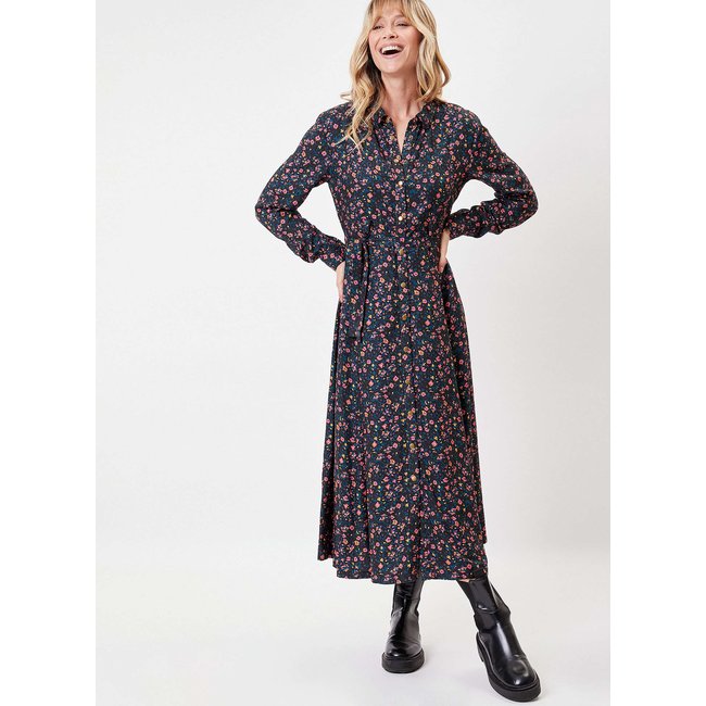 Robe chemise imprimée coupe midi ANNA - LA FIANCÉE
