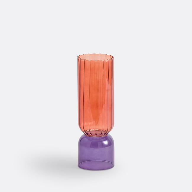 Vase en verre coloré H28 cm, Tuvia  Couleur multicolore <span itemprop=