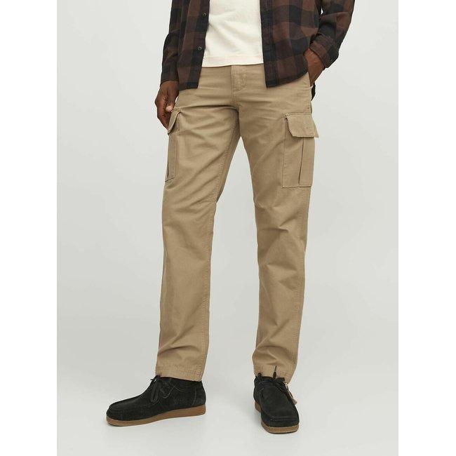 Pantalon cargo à bas resserrés beige <span itemprop=