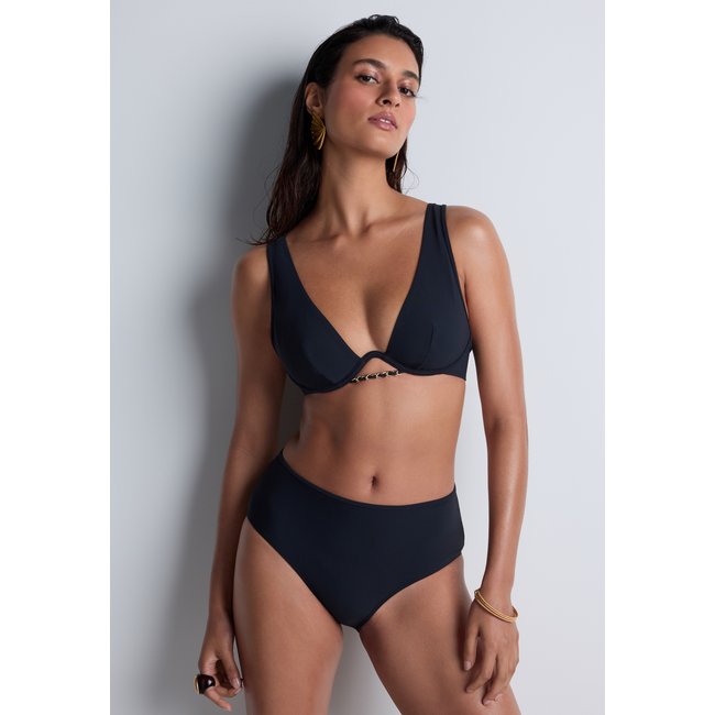 Haut de maillot de bain Triangle mono-armature Sparkling Treasure noir <span itemprop=